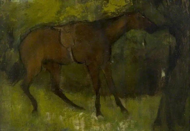 Horse Tied to a Tree - Edgar Degas
