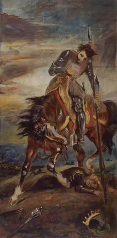 Reproduction du tableau « Le roi Rodrigue - Eugène Delacroix » par Alpha Reproduction en peinture à l’huile