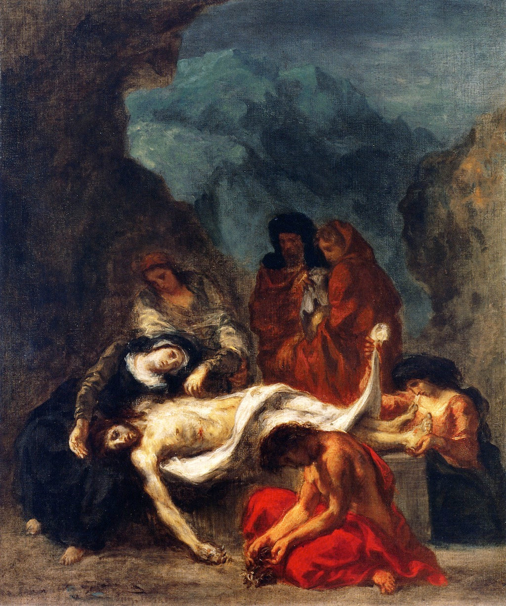 Reproduction du tableau « La déploration du Christ - Eugène Delacroix » par Alpha Reproduction en peinture à l’huile