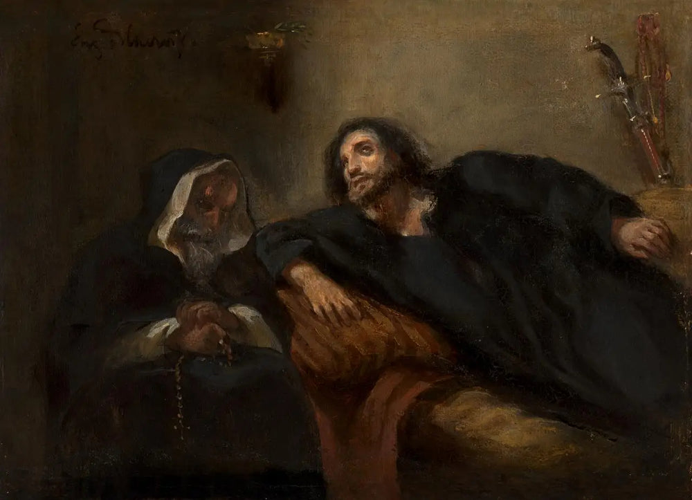Reproduction du tableau « Confession du Giaour - Eugène Delacroix » par Alpha Reproduction en peinture à l’huile