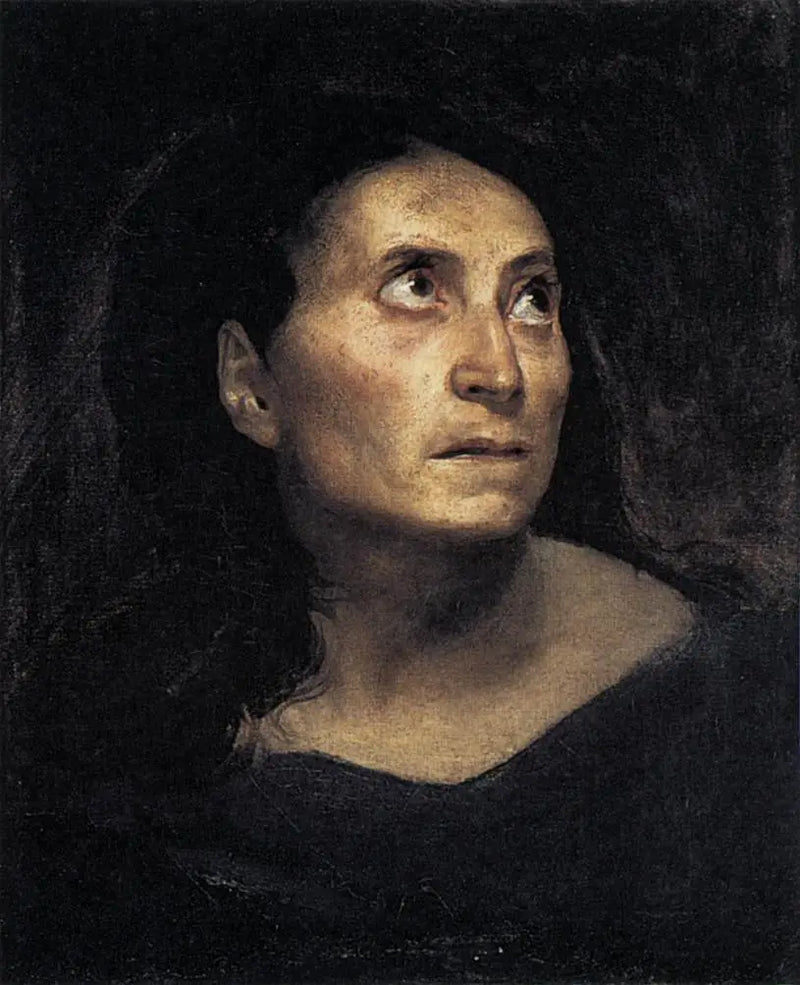 Head of an Old Woman - Eugène Delacroix