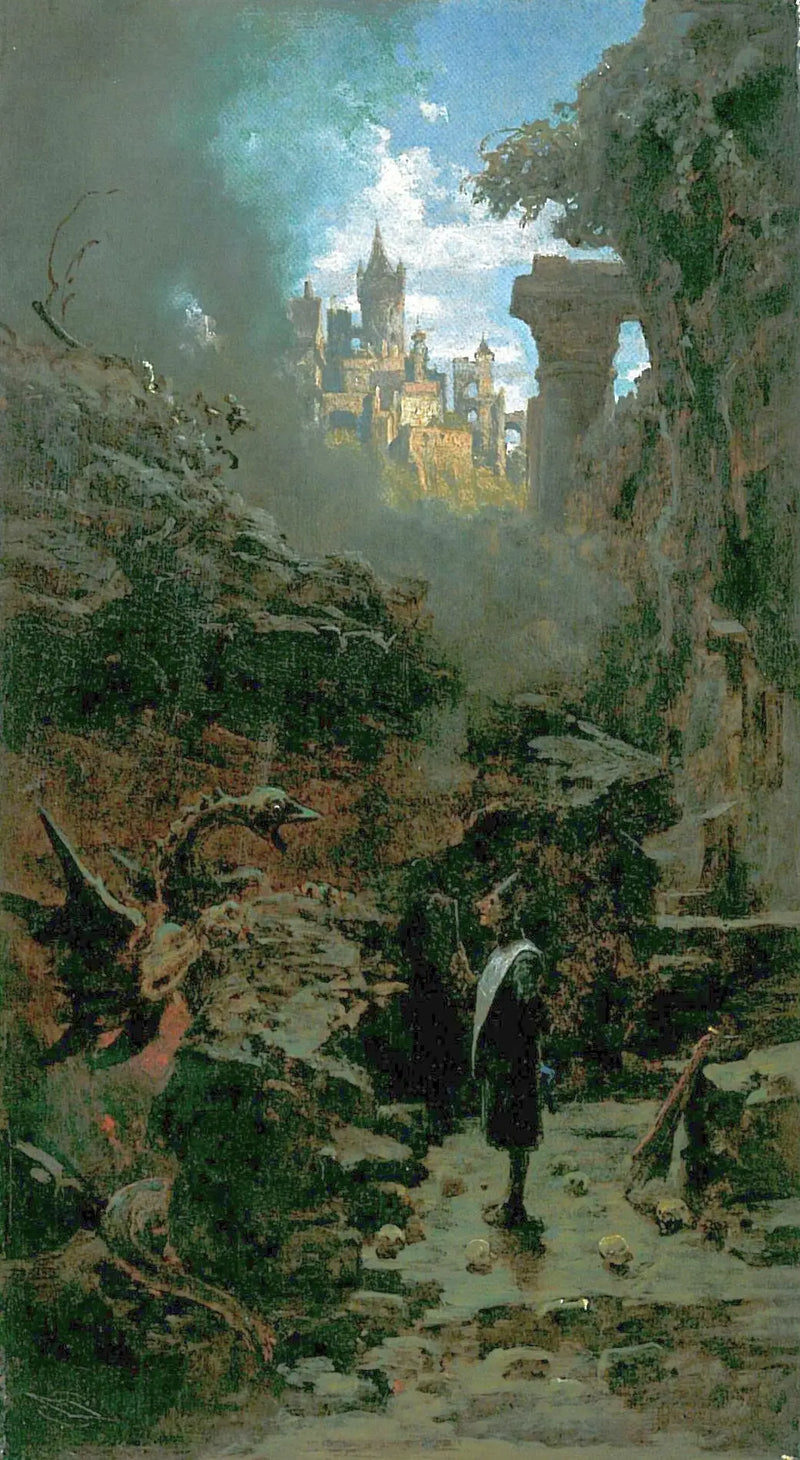 Magician and Dragon - Carl Spitzweg