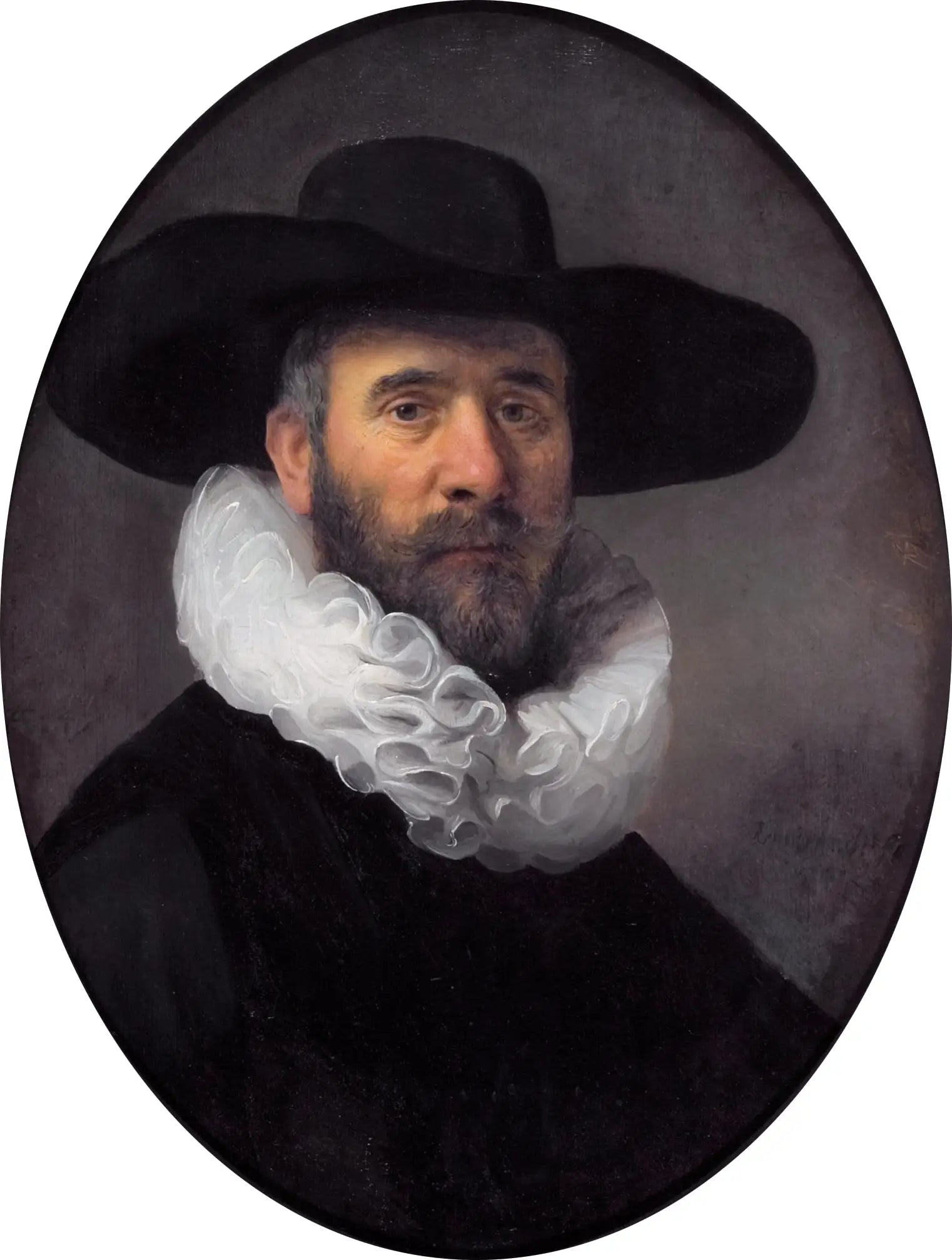 Reproduction du tableau « Portrait de Dirck Jansz.Pesser - Rembrandt » par Alpha Reproduction en peinture à l’huile