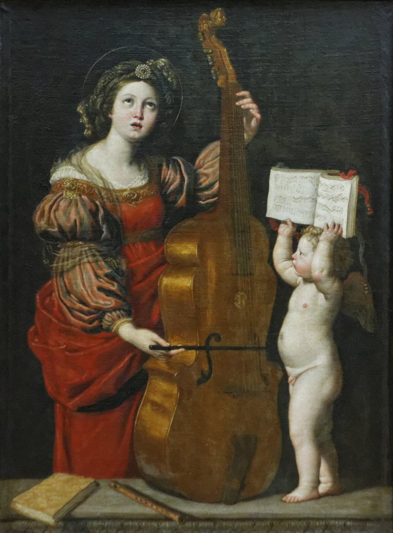 Saint Cecilia with an Angel Holding a Musical Score - Domenichino