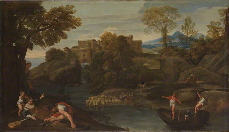 Landscape with a fortified city - Domenichino