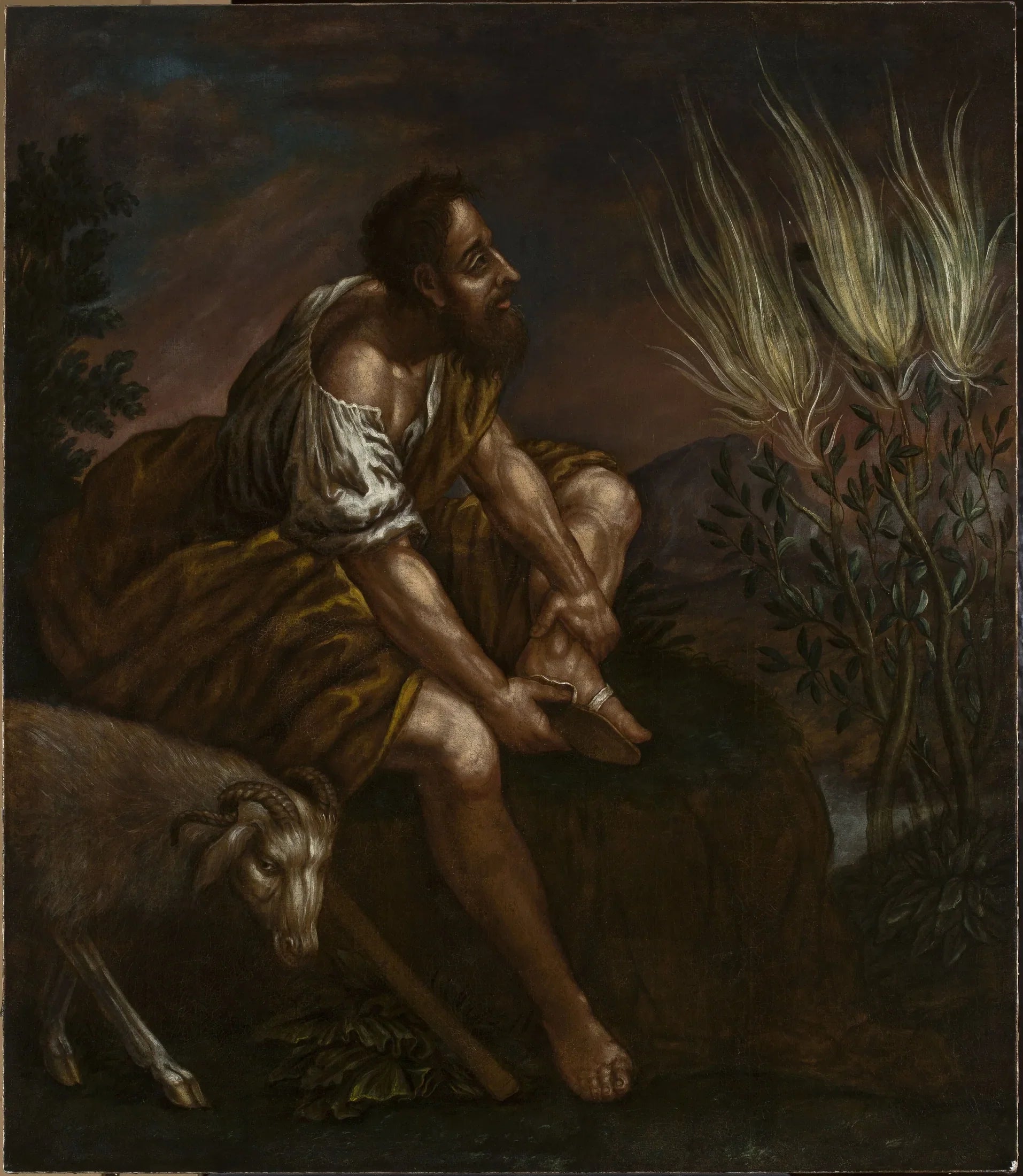 Moïse devant le buisson ardent - Domenico Fetti image 1 tableau peint à l’huile sur toile