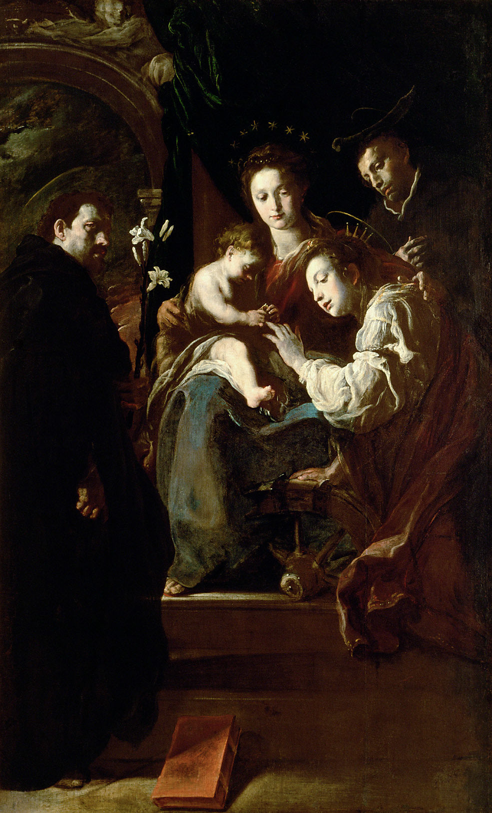 Vierge à l'Enfant lors des fiançailles mystiques de sainte Catherine avec les saints Dominique et Pierre - Domenico Fetti
