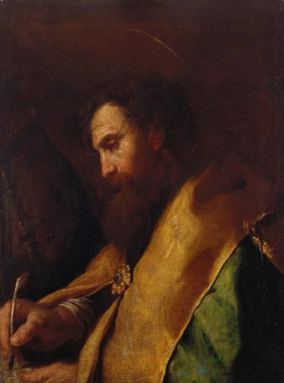 Un évêque saint écrivant - Domenico Fetti image 1 copie de tableau peinte à la main