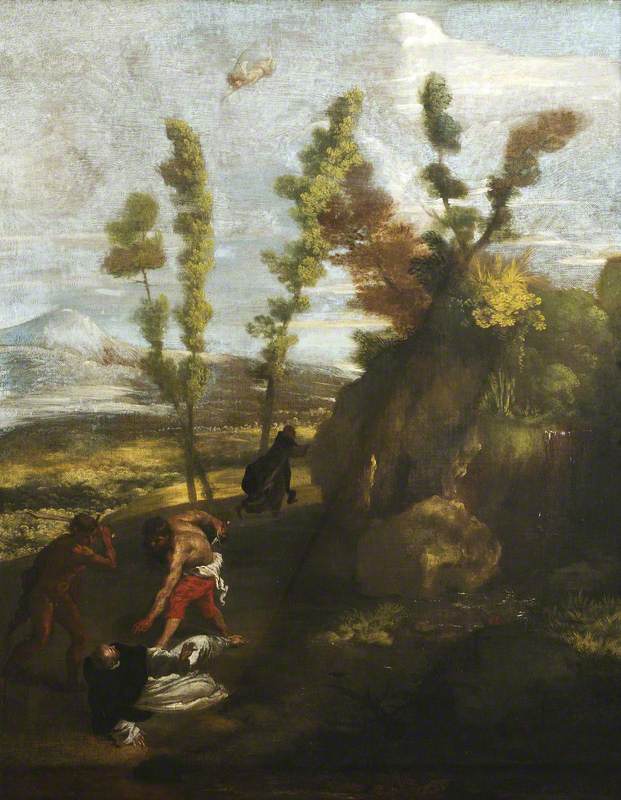 Paysage avec la mort de saint Pierre martyr - Domenico Fetti