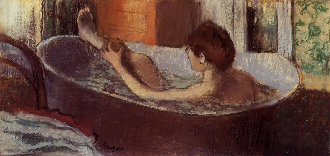 Reproduction du tableau « Femme dans son bain s'épongeant la jambe - Edgar Degas » par Alpha Reproduction en peinture à l’huile