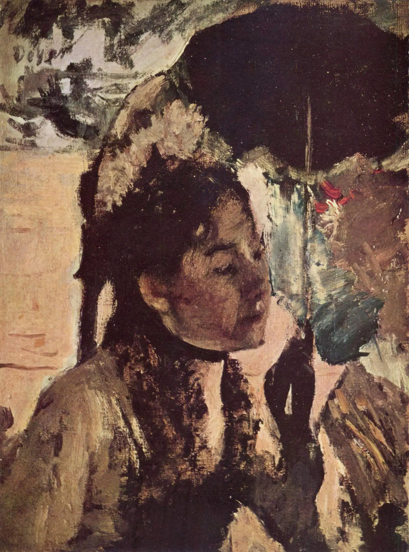 At the Tuileries, Woman with a Parasol - Edgar Degas