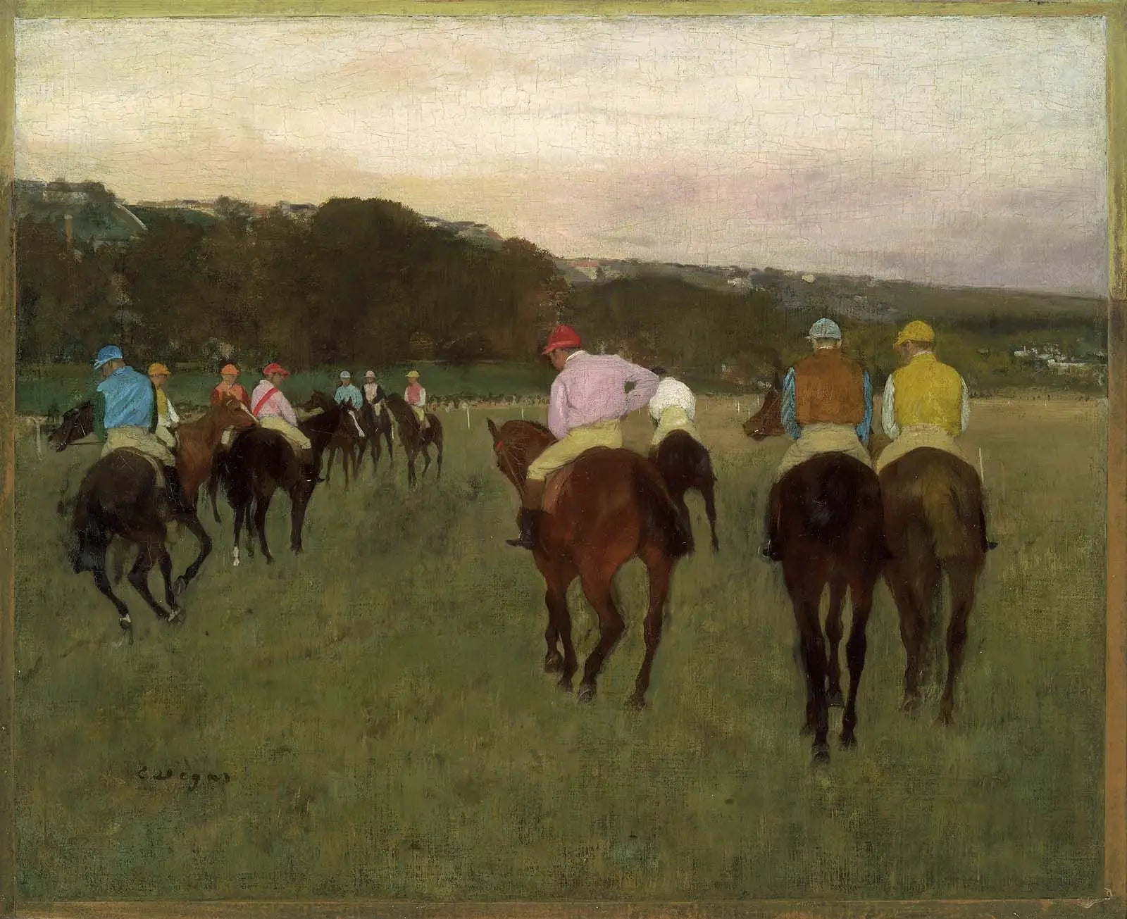 Reproduction du tableau « Chevaux de course à Longchamp - Edgar Degas » par Alpha Reproduction en peinture à l’huile