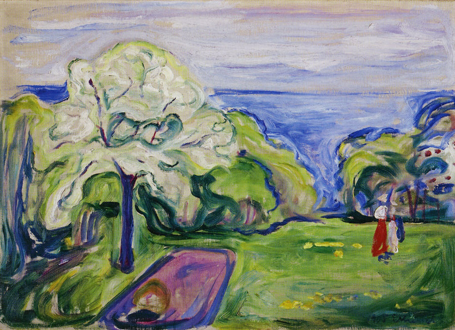 Cerisier en fleurs, peinture de Edvard Munch
