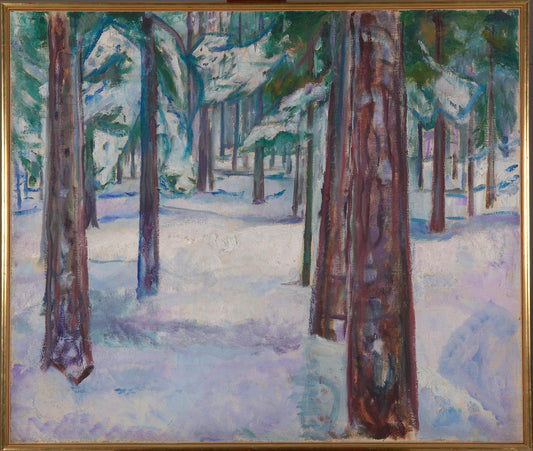 Reproduction du tableau « Forêt dans la neige - Edvard Munch » par Alpha Reproduction en peinture à l’huile