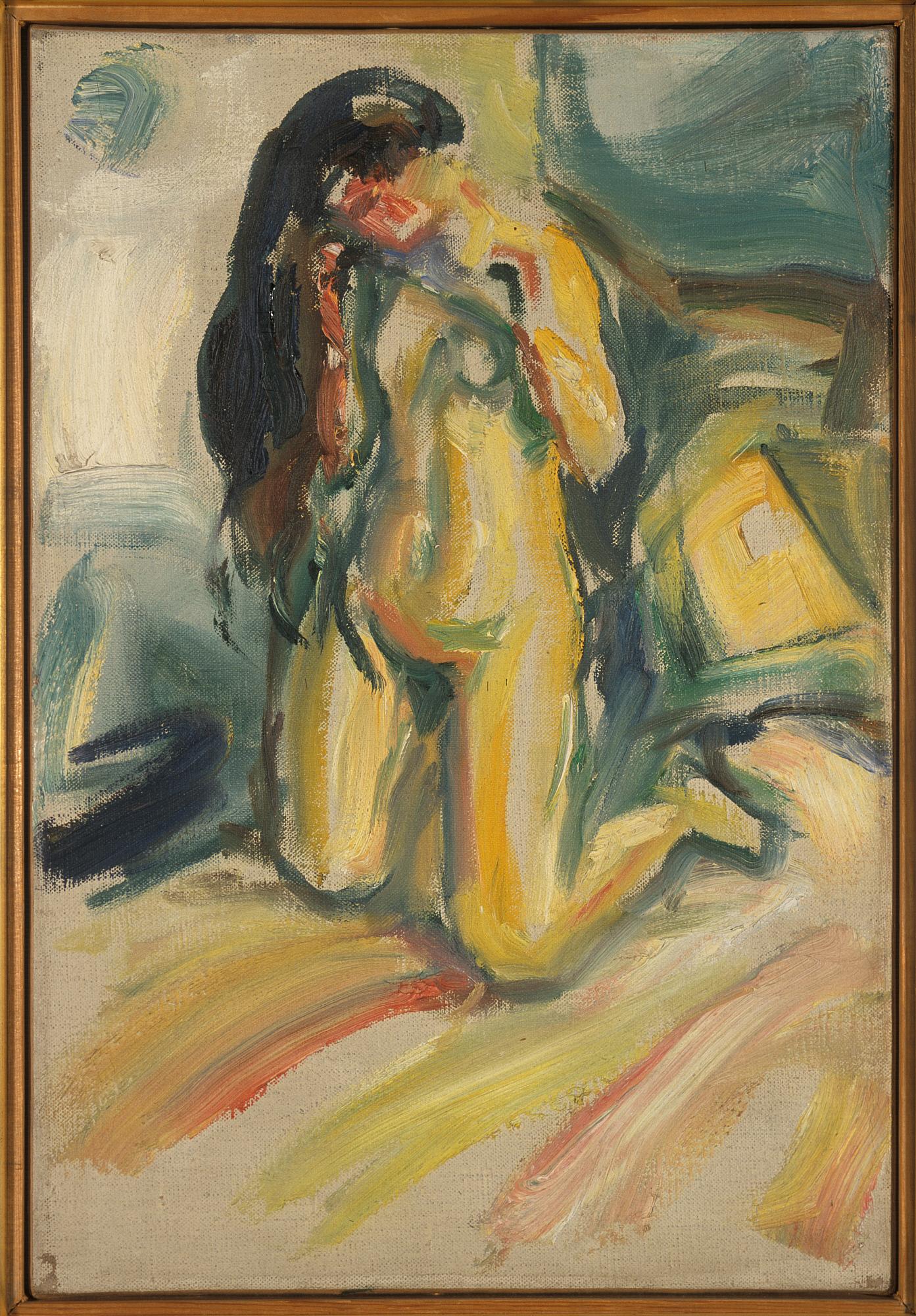 Reproduction du tableau « Nu agenouillé - Edvard Munch » par Alpha Reproduction en peinture à l’huile
