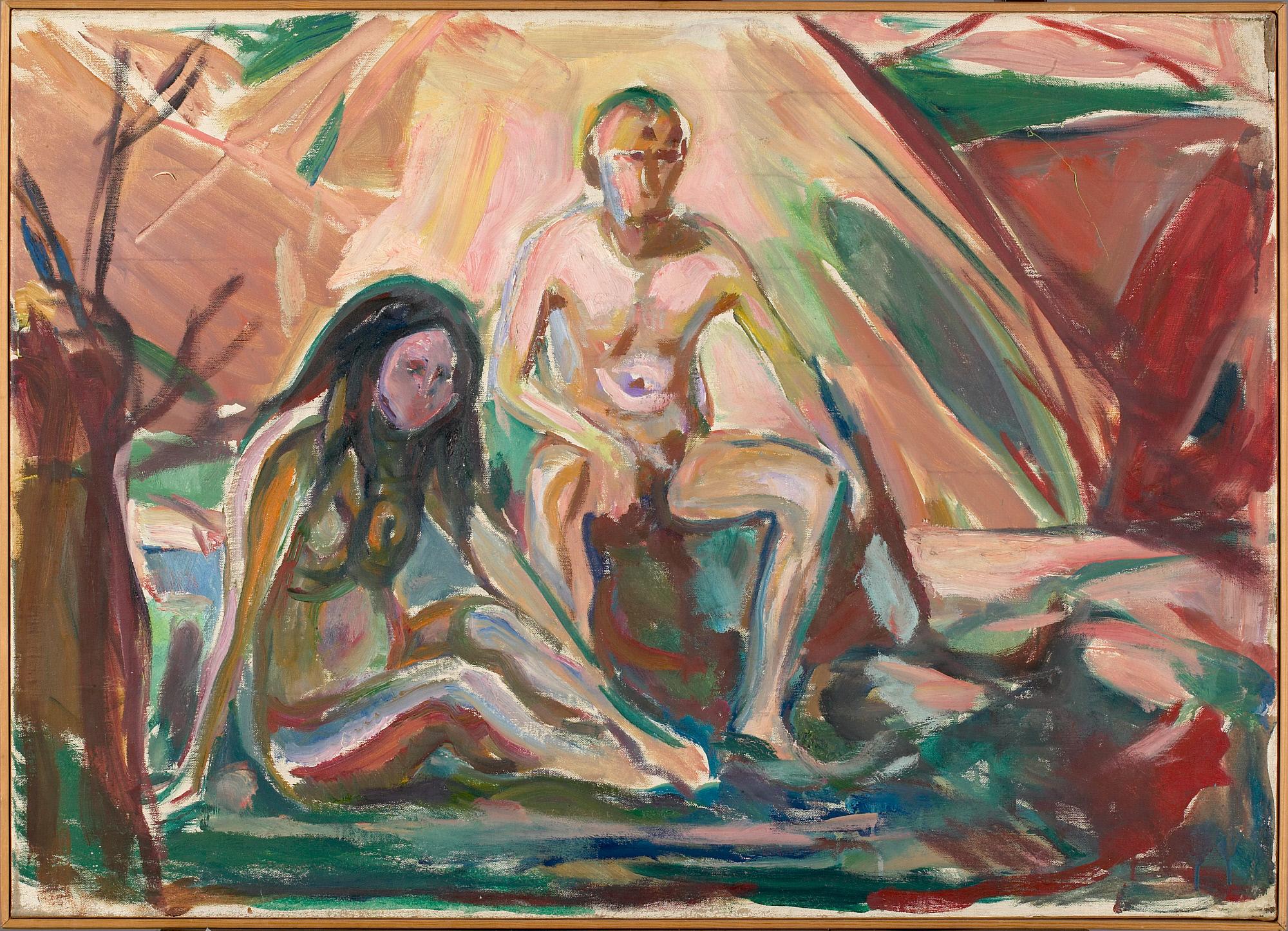 Reproduction du tableau « Homme et Femme nus, assis - Edvard Munch » par Alpha Reproduction en peinture à l’huile