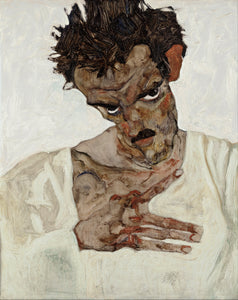 Self-Portrait with Head Bowed - Egon Schiele