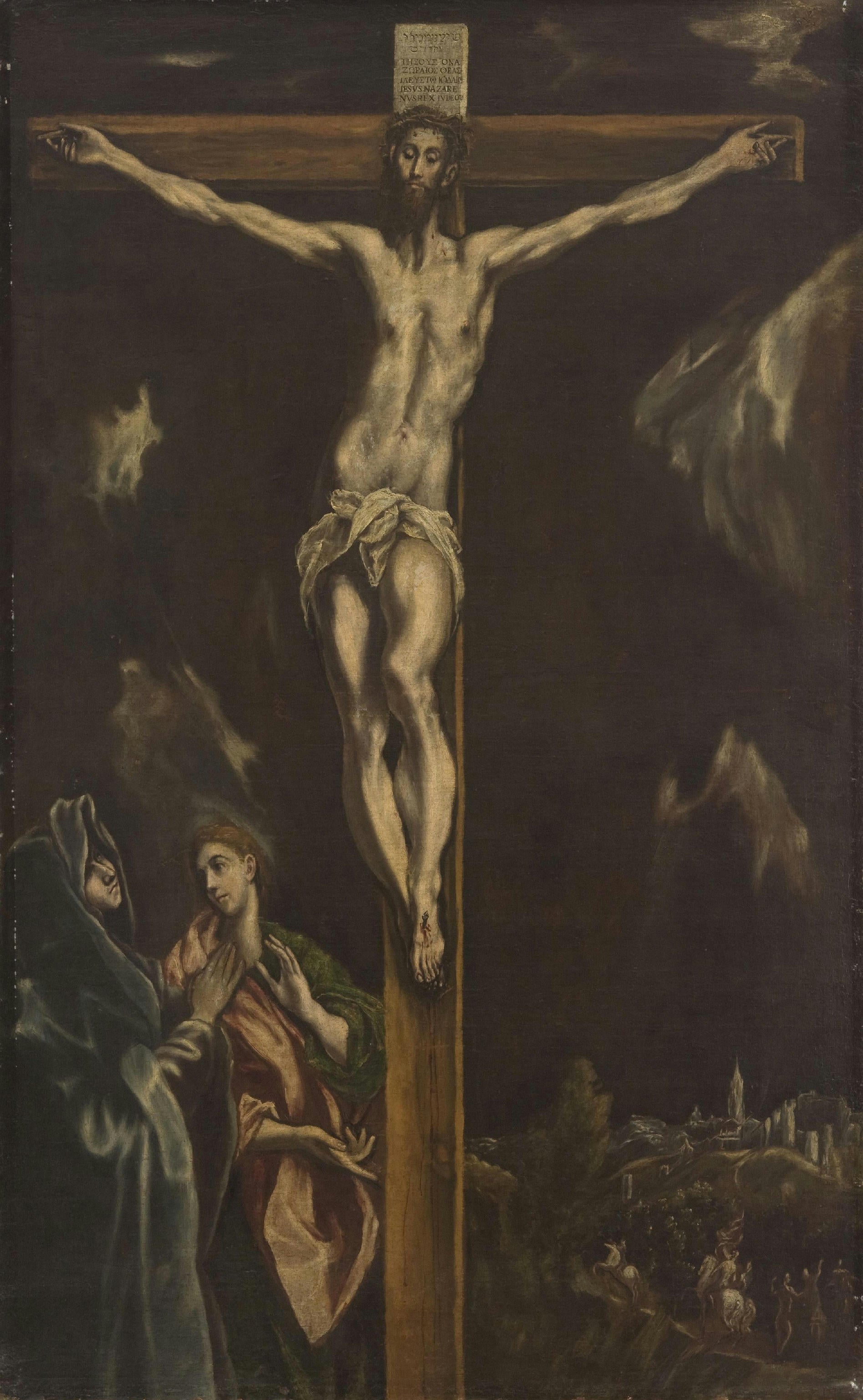 Crucifixion avec la Vierge Marie et saint Jean l'Évangéliste - El Greco