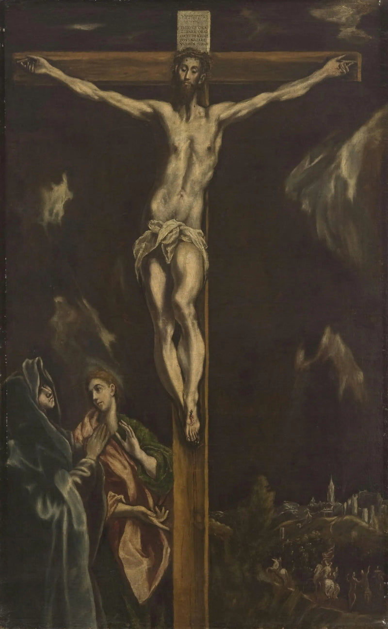 Crucifixion with the Virgin Mary and Saint John the Evangelist - El Greco