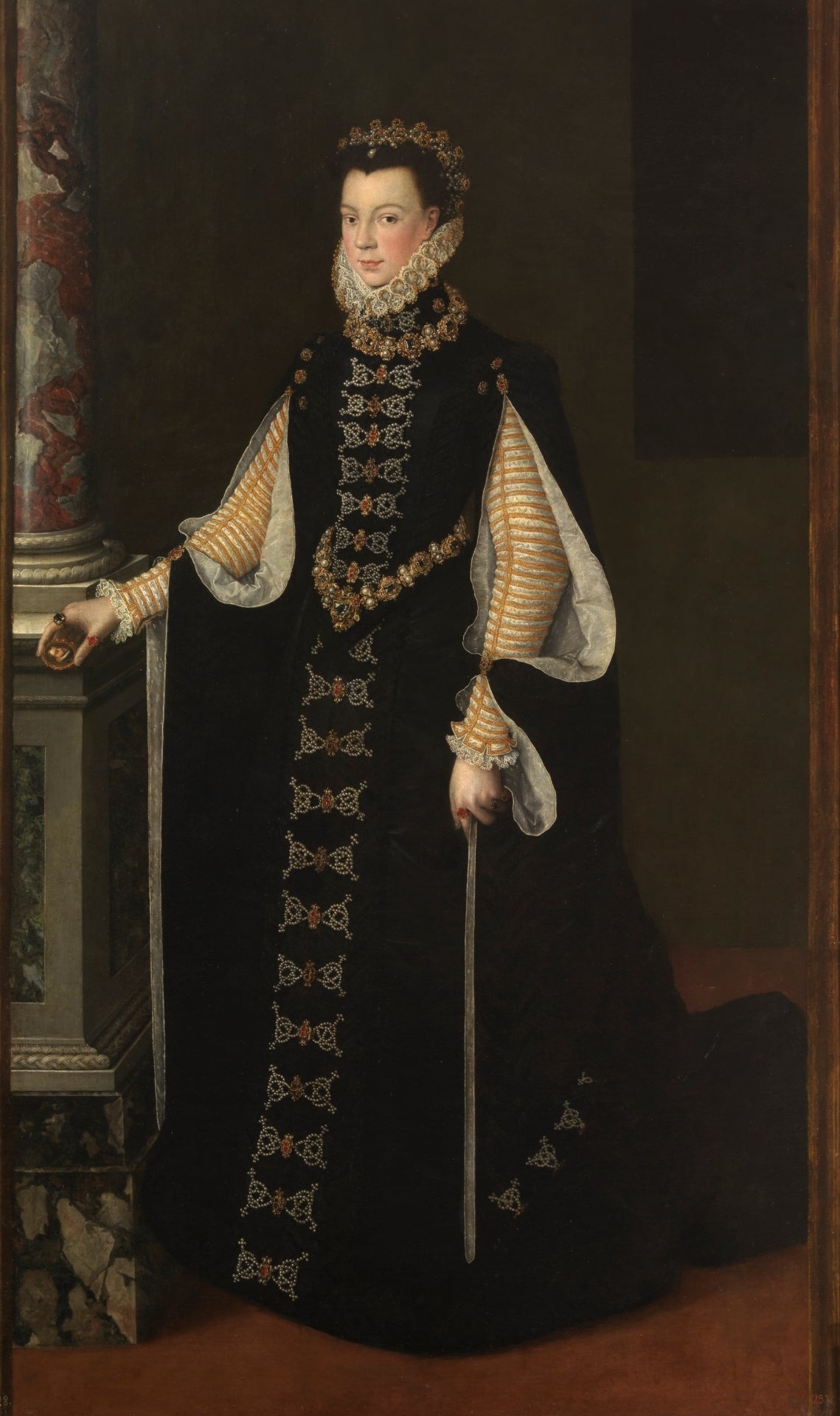Portrait d'Élisabeth de France avec une miniature dans sa main de son mari - Sofonisba Anguissola