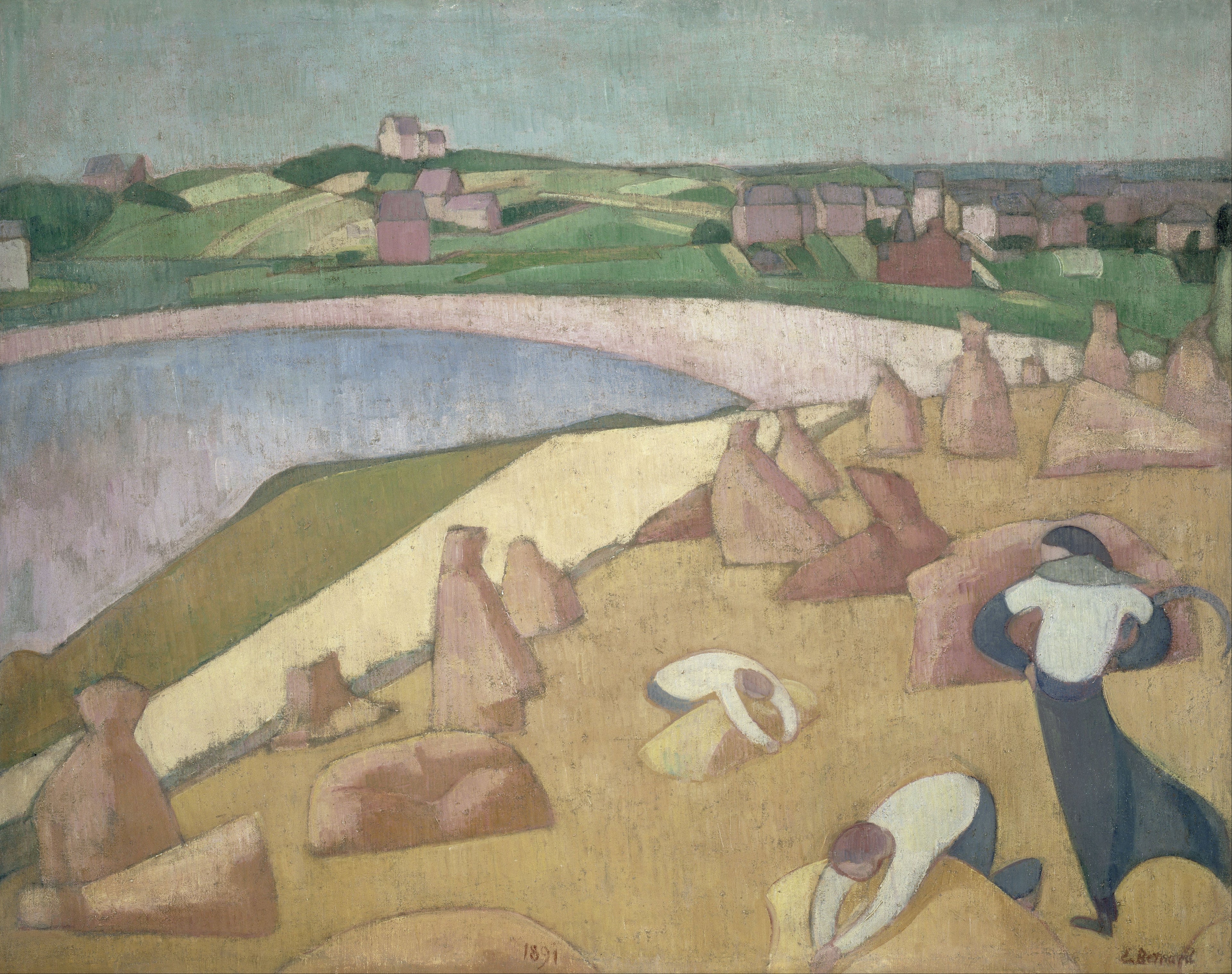 Moisson au bord de la mer - Émile Bernard