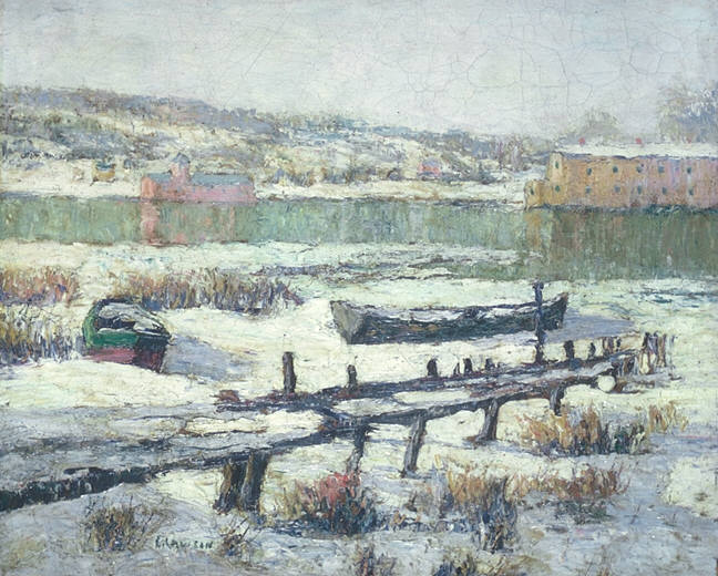 Bateaux pris dans la neige - Ernest Lawson
