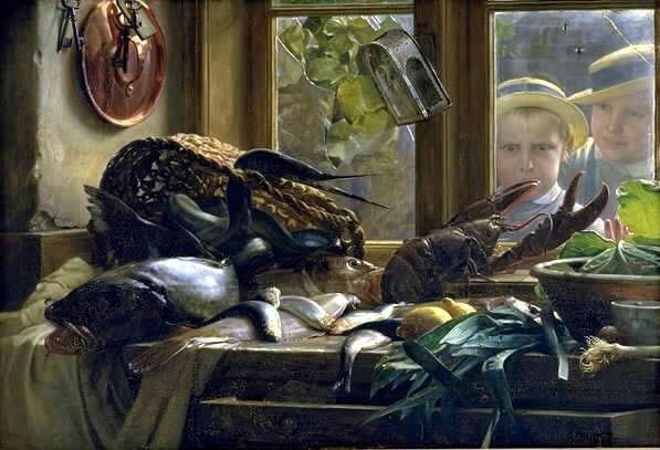 Still Life with Fish - Carl Heinrich Bloch