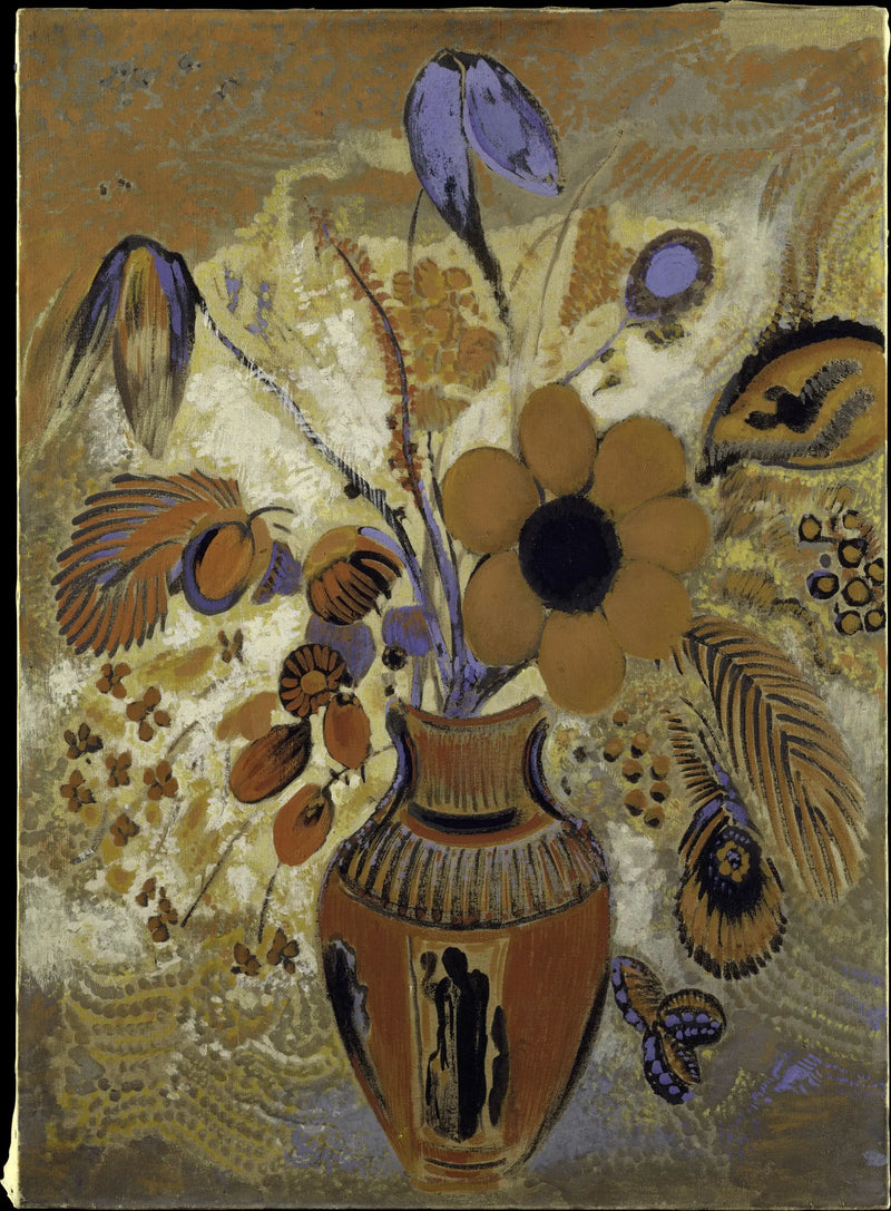 Etruscan vase with flowers - Odilon Redon