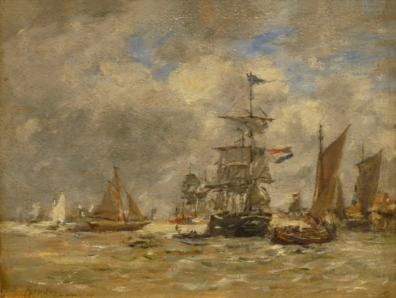 Antwerp. Boats on the Scheldt - Eugène Boudin