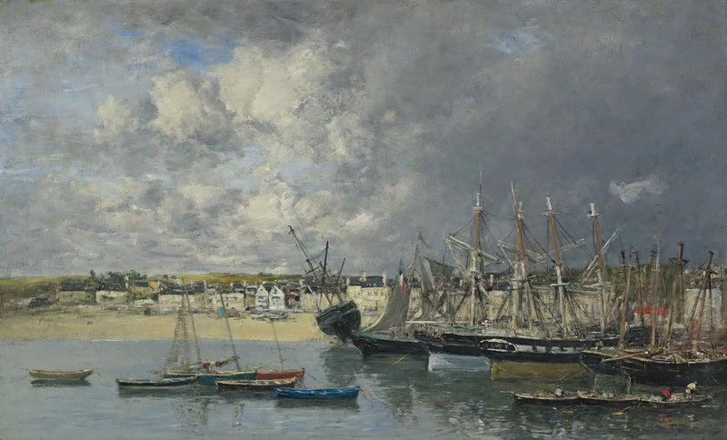 Boats at Anchor in the Port, Portrieux - Eugène Boudin