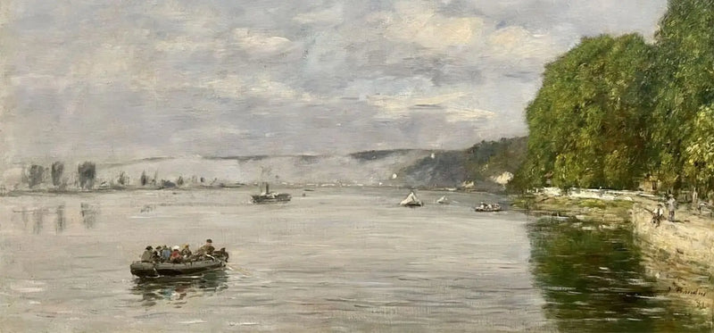 Caudebec-en-Caux, boats on the Seine - Eugène Boudin