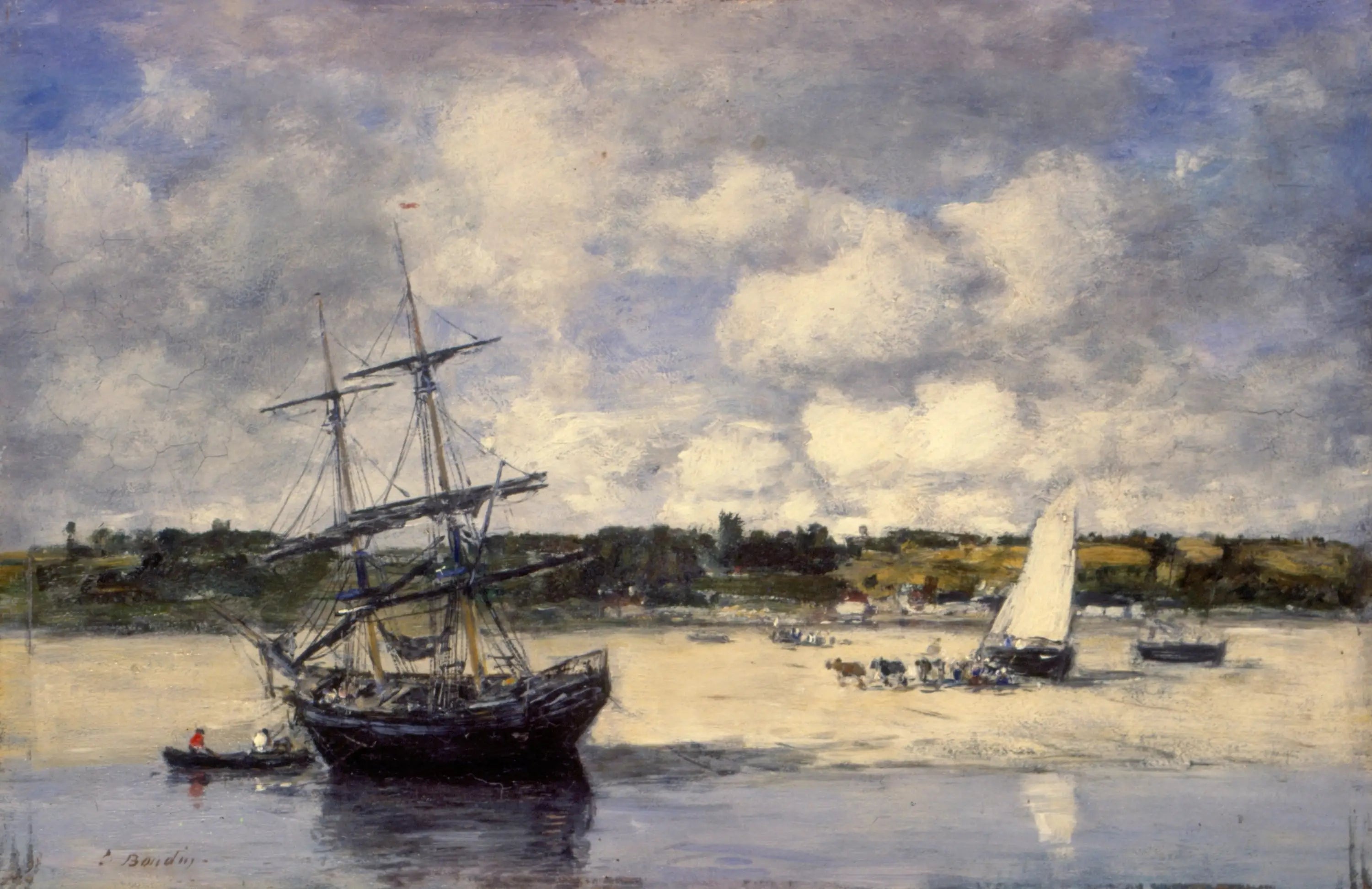 Reproduction du tableau « Portrieux - La côte à marée basse - Eugène Boudin » par Alpha Reproduction en peinture à l’huile