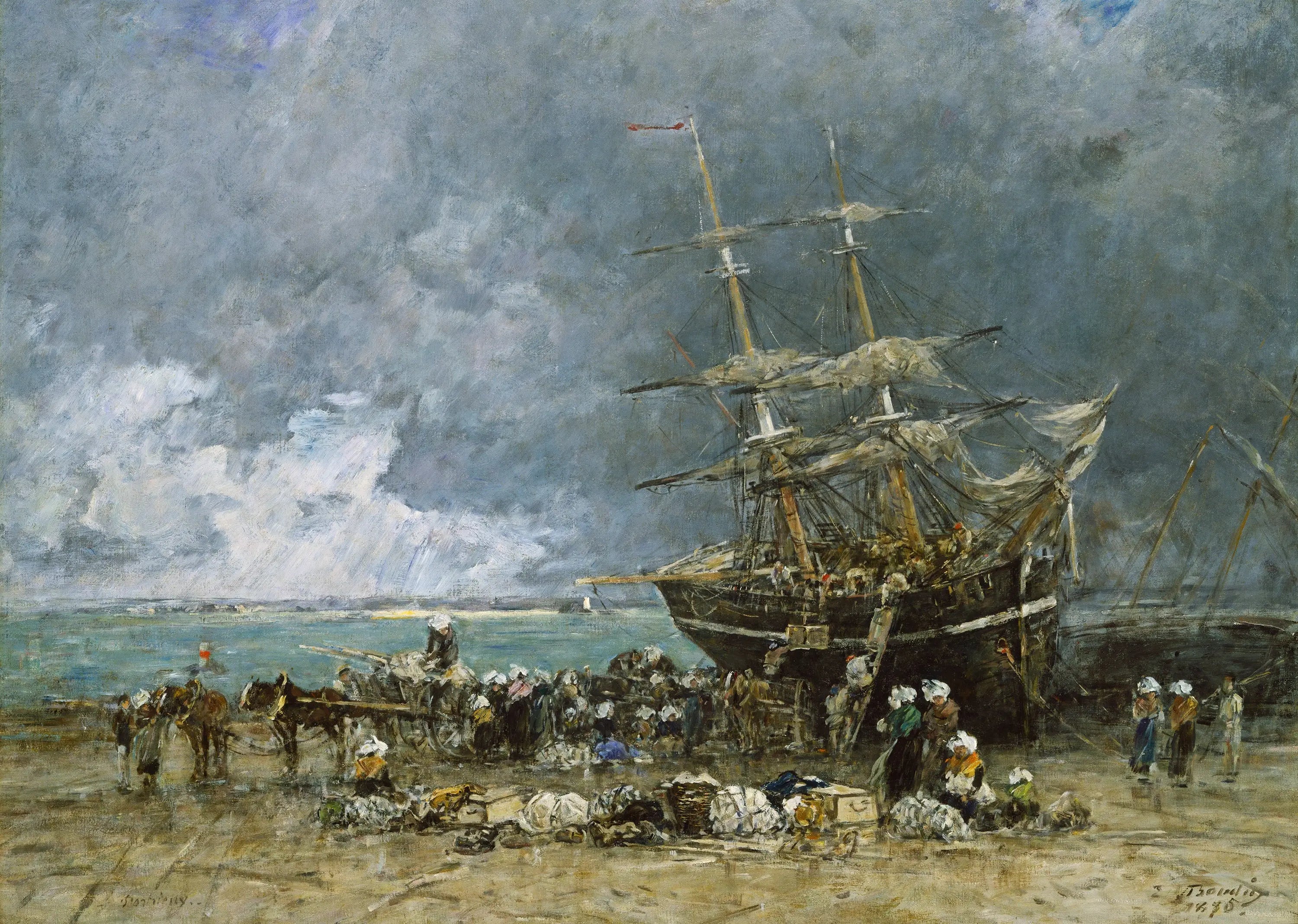 Reproduction du tableau « Retour de la Terre-Neuvier - Eugène Boudin » par Alpha Reproduction en peinture à l’huile