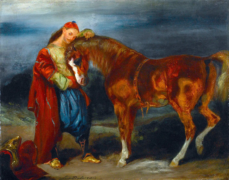 Young Turk caressing his horse - Eugène Delacroix
