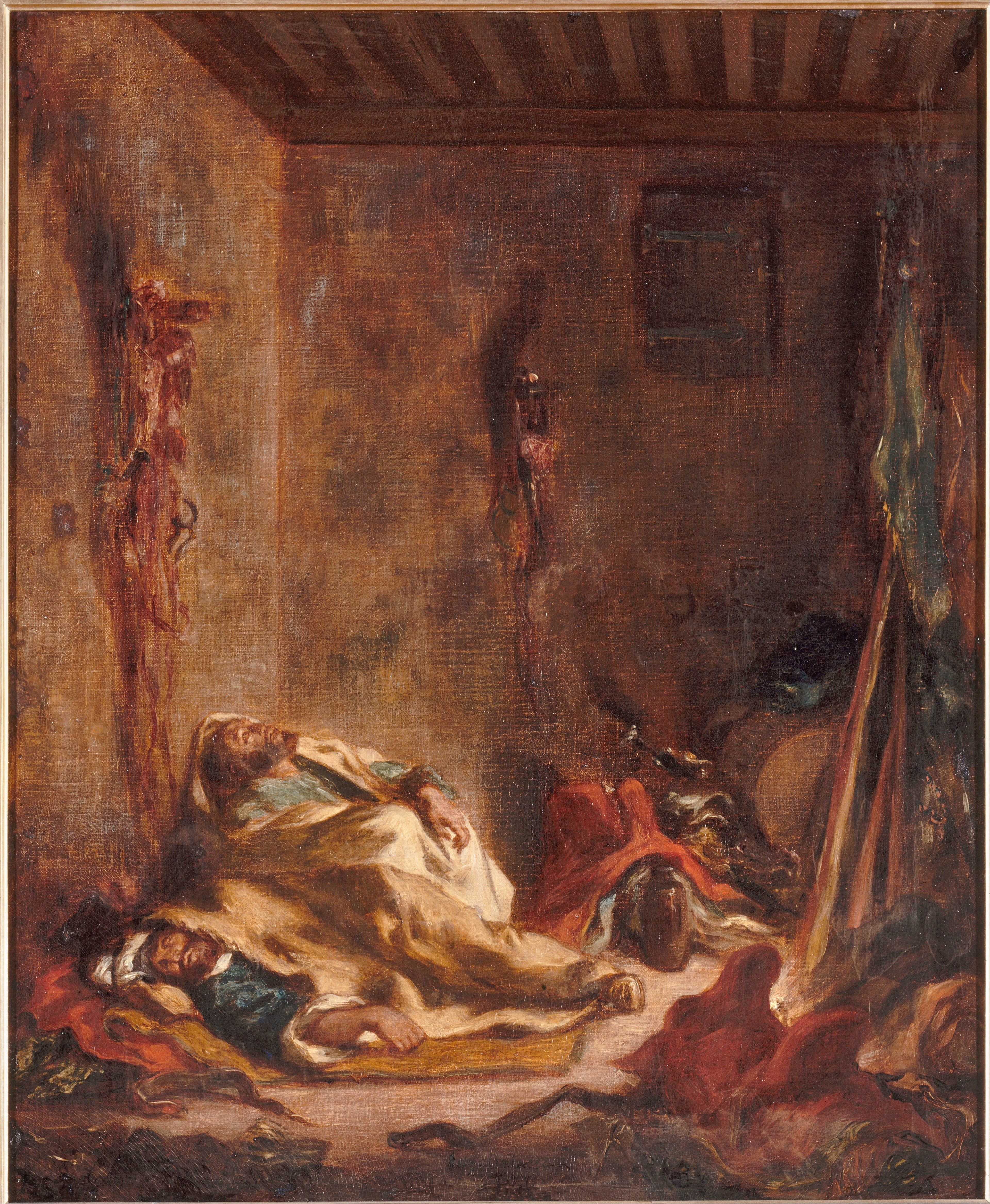 Reproduction du tableau « Corps de garde marocain - Eugène Delacroix » par Alpha Reproduction en peinture à l’huile