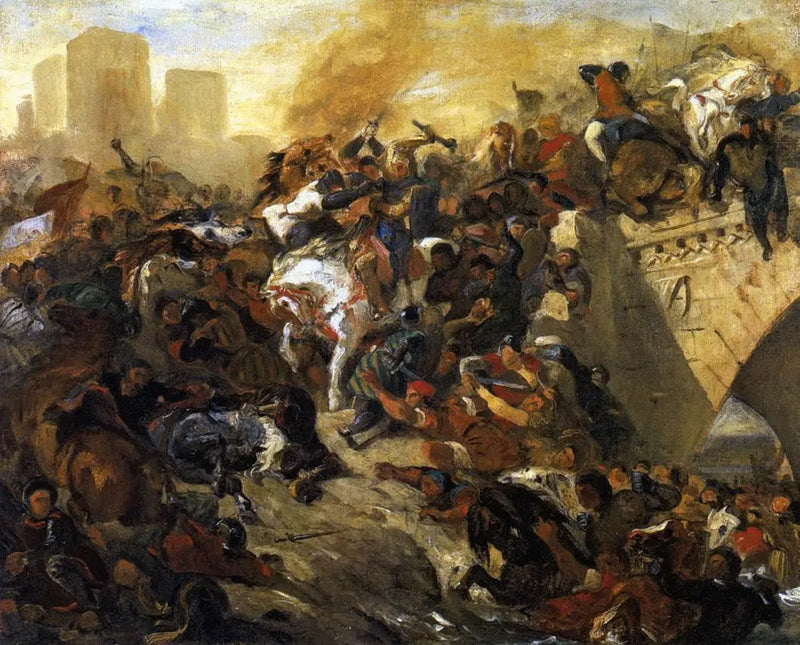 Battle of Taillebourg won by Saint Louis - Eugène Delacroix