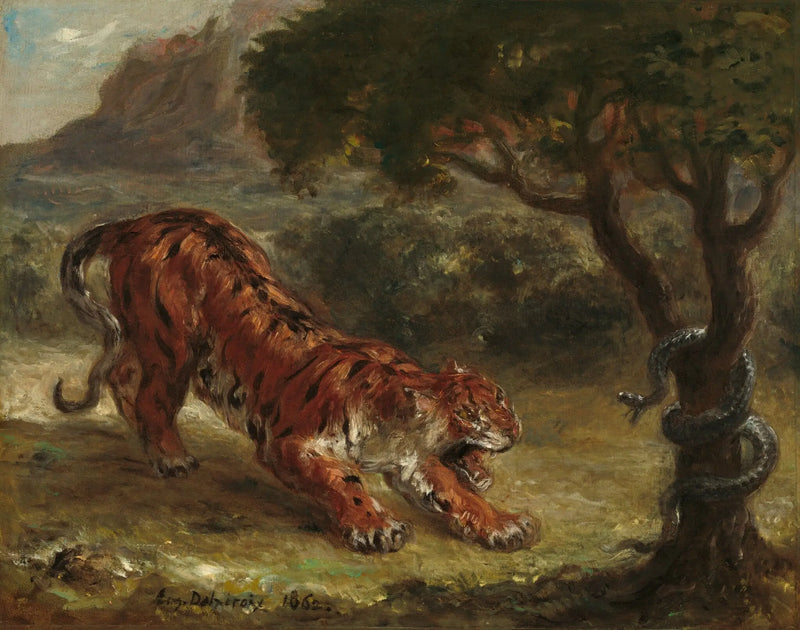 Tiger and Snake - Eugène Delacroix