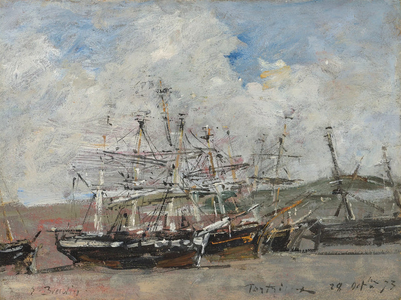 Portrieux. The harbor at low tide - Eugène Boudin