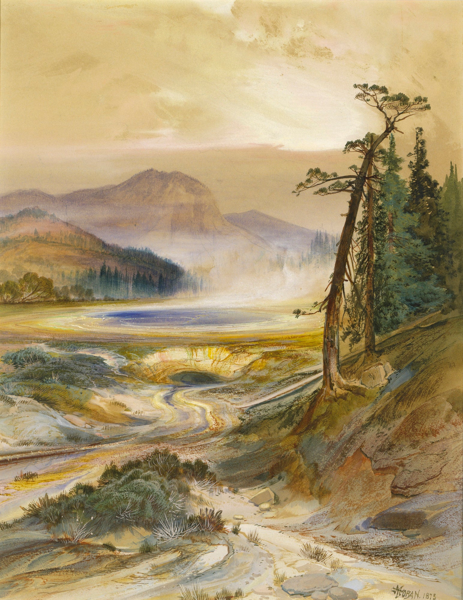 Geyser Excelsior, parc de Yellowstone - Thomas Moran