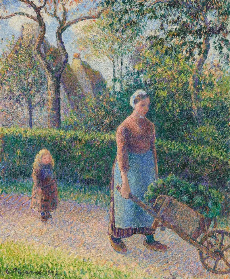 Woman with Wheelbarrow - Camille Pissarro