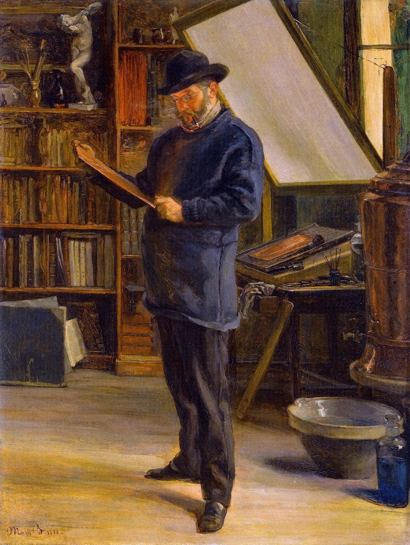 Félix Bracquemond in his workshop - Marie Bracquemond