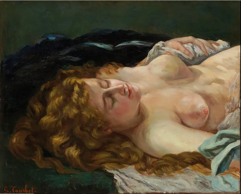 Sleeping Woman with Red Hair - Gustave Courbet
