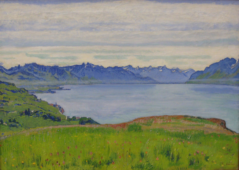 Landscape by Lake Geneva with view towards Valais - Ferdinand Hodler