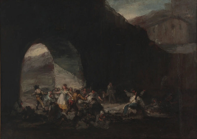 Popular festival under a bridge or popular dance - Francisco de Goya