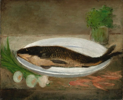 Reproduction du tableau « Poisson sur un plat - Alfred Sisley » par Alpha Reproduction en peinture à l’huile