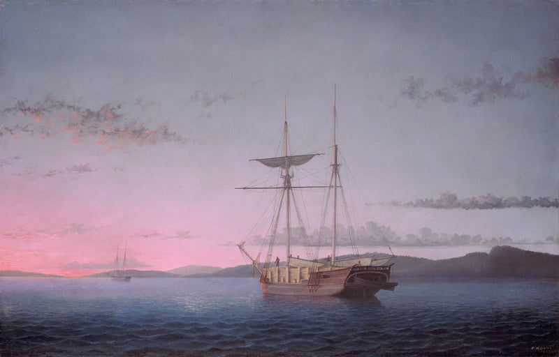 Forestal schooners in the evening over Penobscot Bay - Fitz Henry Lane