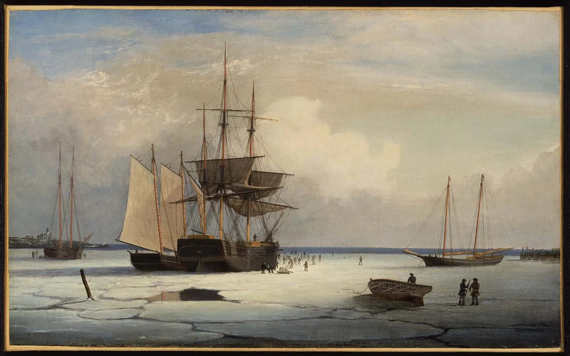 Ships trapped in the ice off Ten Pound Island, Gloucester - Fitz Henry Lane