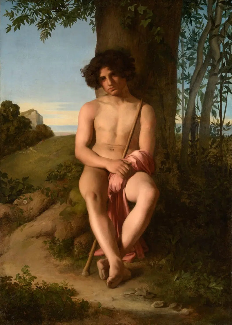Young Shepherd Sitting - Hippolyte Flandrin