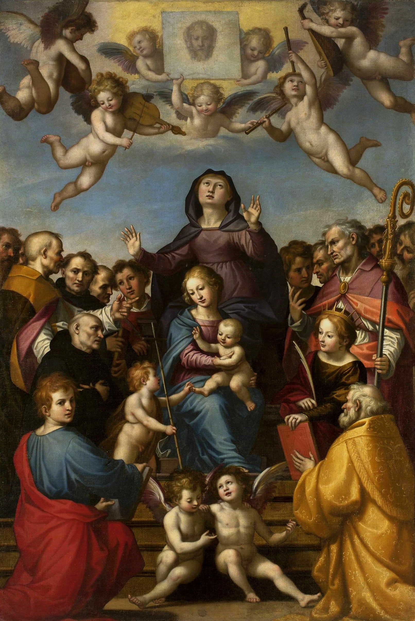 Vierge et l’Enfant avec sainte Anne et les saints patrons de Florence. - Fra Bartolomeo - Alpha Reproduction