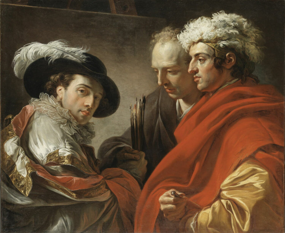 Triple portrait de l'artiste, de l'architecte Pierre Rousseau et du peintre Coclers Van Wyck - François-André Vincent